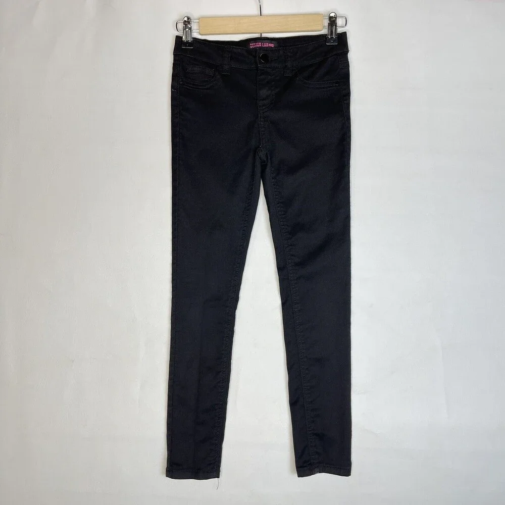 Girls Black Skinny Design Lab Chino Pants Size 8